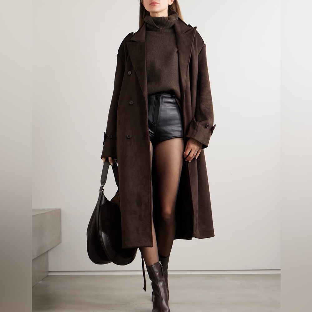 Frankie Shop Pembroke suede trench coat